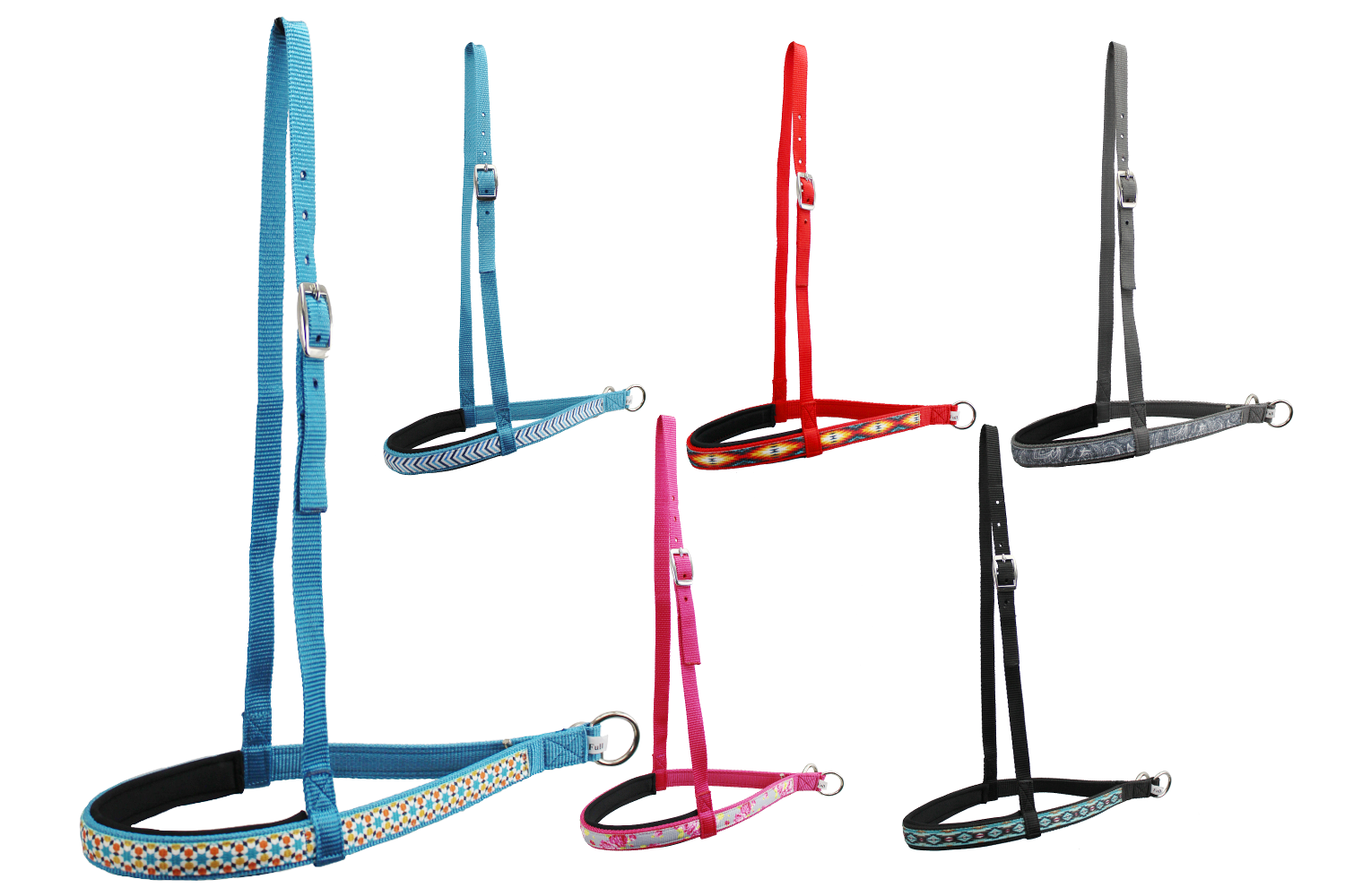 Tahoe Tack Patterned Overlay Nylon Padded Western Noseband for Horses Multi Color Banner