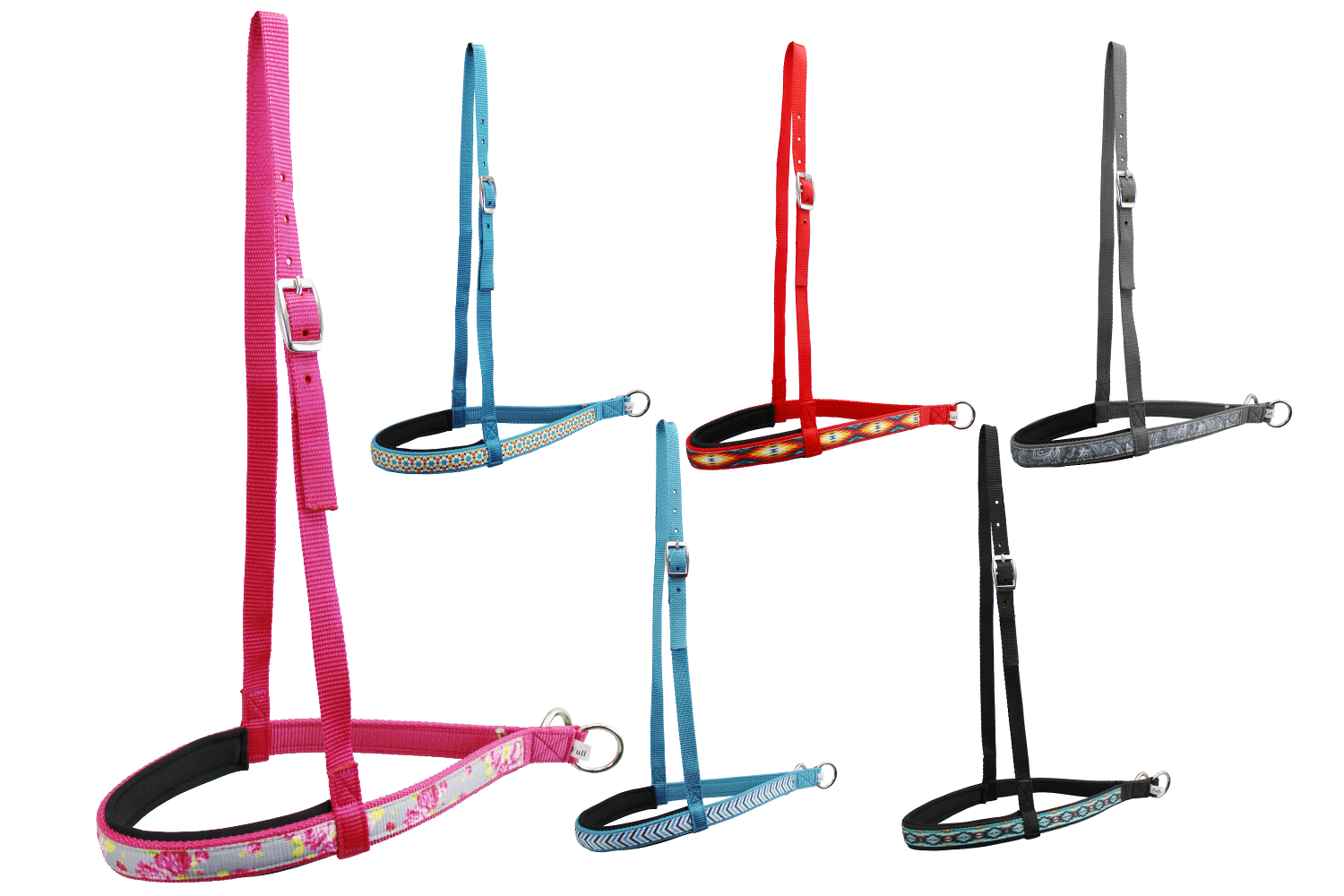 Tahoe Tack Patterned Overlay Nylon Padded Western Noseband for Horses Nylon Banner 
