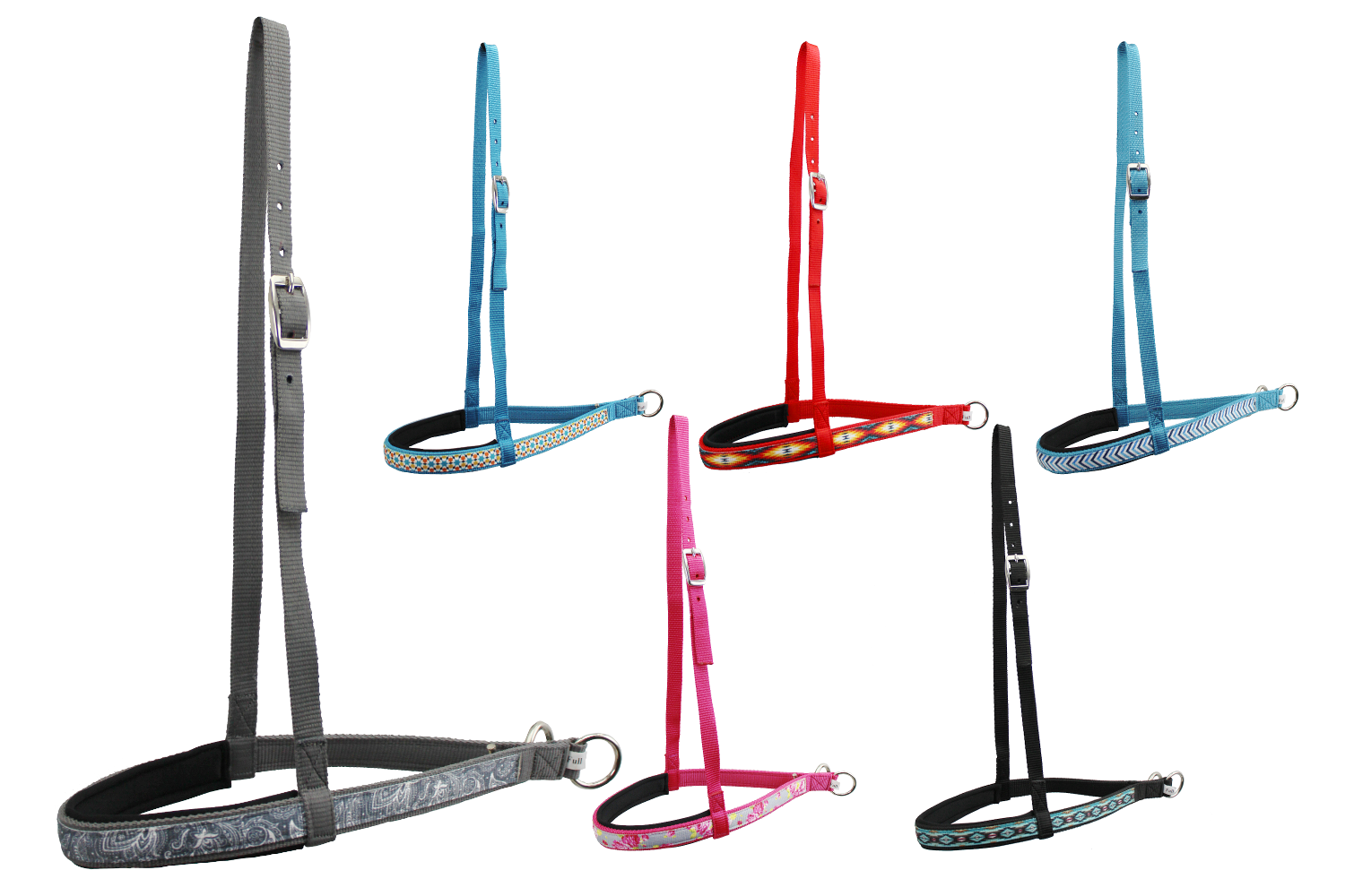 Tahoe Tack Patterned Overlay Nylon Padded Western Noseband for Horses Nylon Pattern Paisley