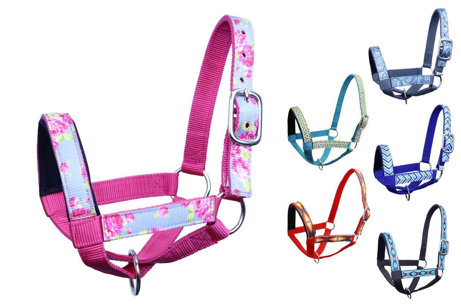 Double Layer Nylon Figure-8 Cattle Halters Floral