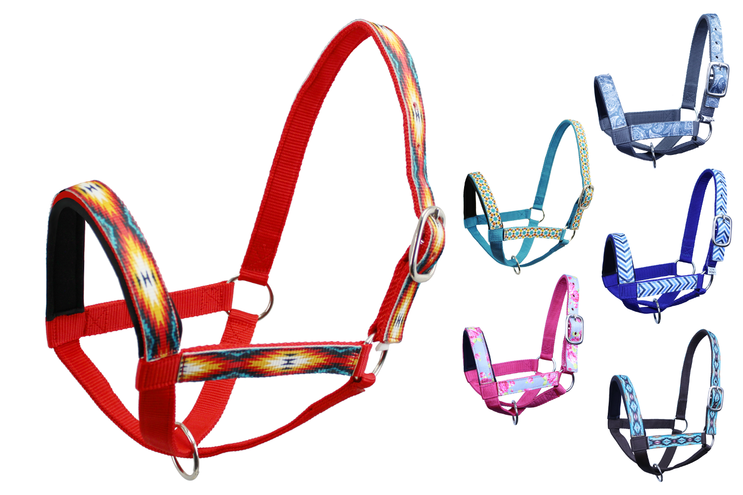 Double Layer Nylon Figure-8 Cattle Halters Red 
