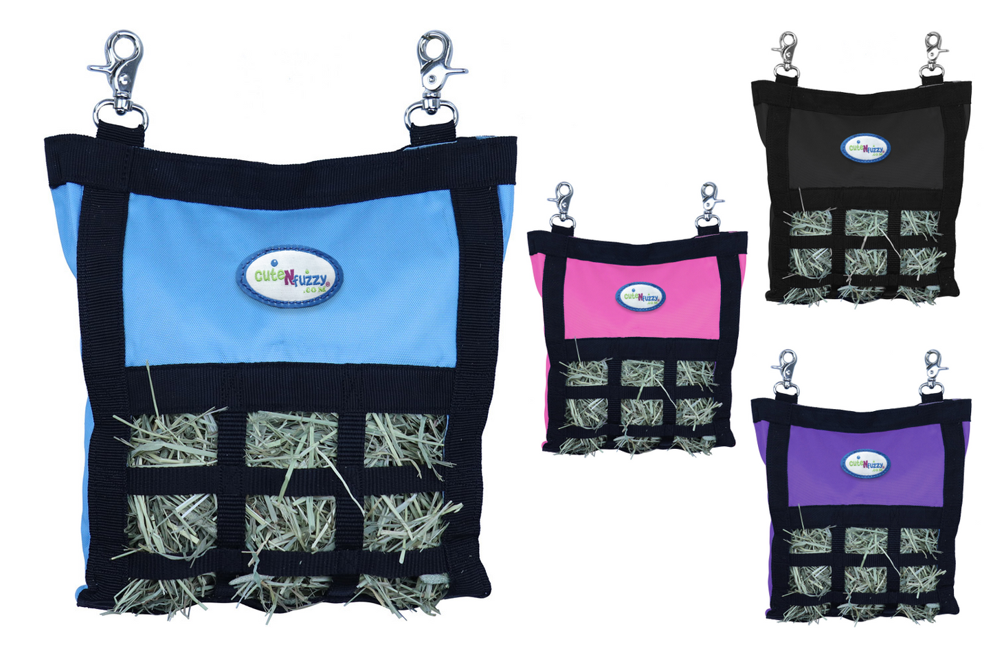 CuteNfuzzy Small Hay Bag for Guinea Pigs and Rabbits with Super Tough Bottom - Blue Swatch 