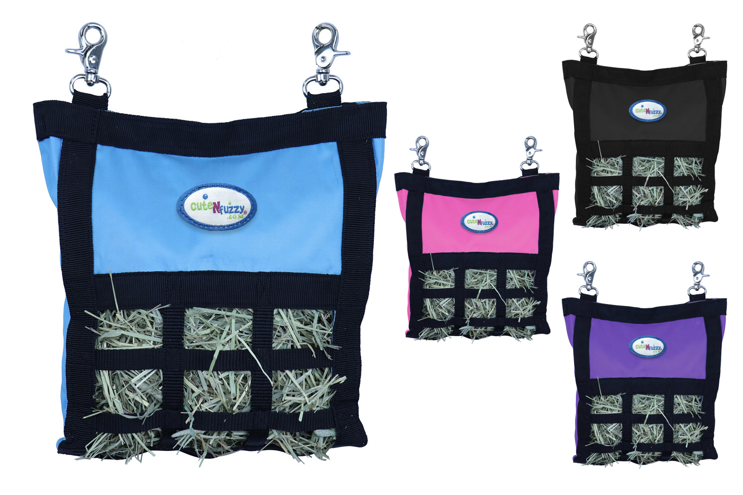 CuteNfuzzy Small Hay Bag for Guinea Pigs and Rabbits with Super Tough Bottom - Blue Swatch 
