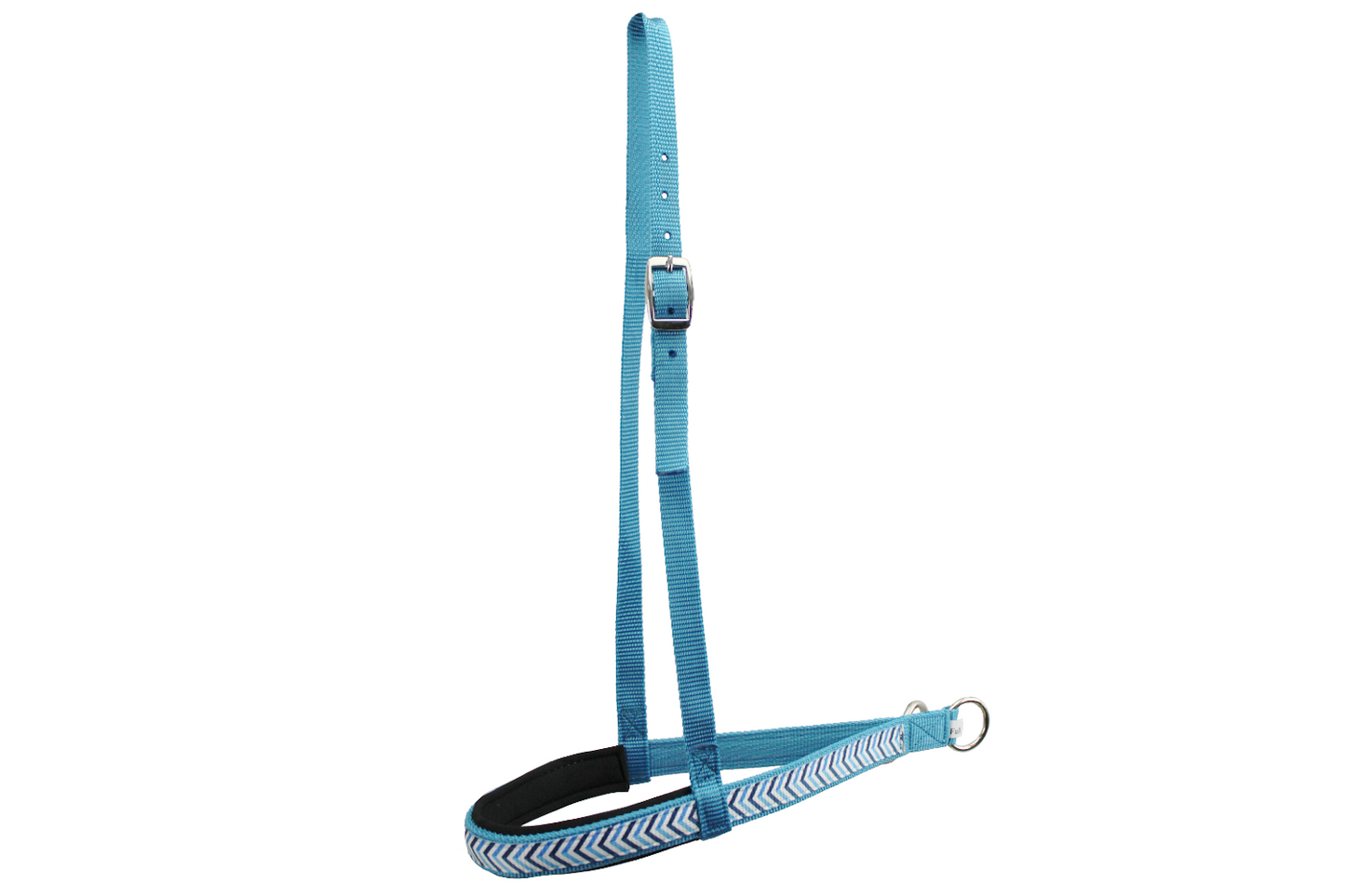 Tahoe Tack Patterned Overlay Nylon Padded Western Noseband for Horses Available in Blue Chevron Color
