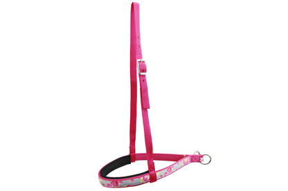 Tahoe Tack Patterned Overlay Nylon Padded Western Noseband for Horses Available in Pink Color