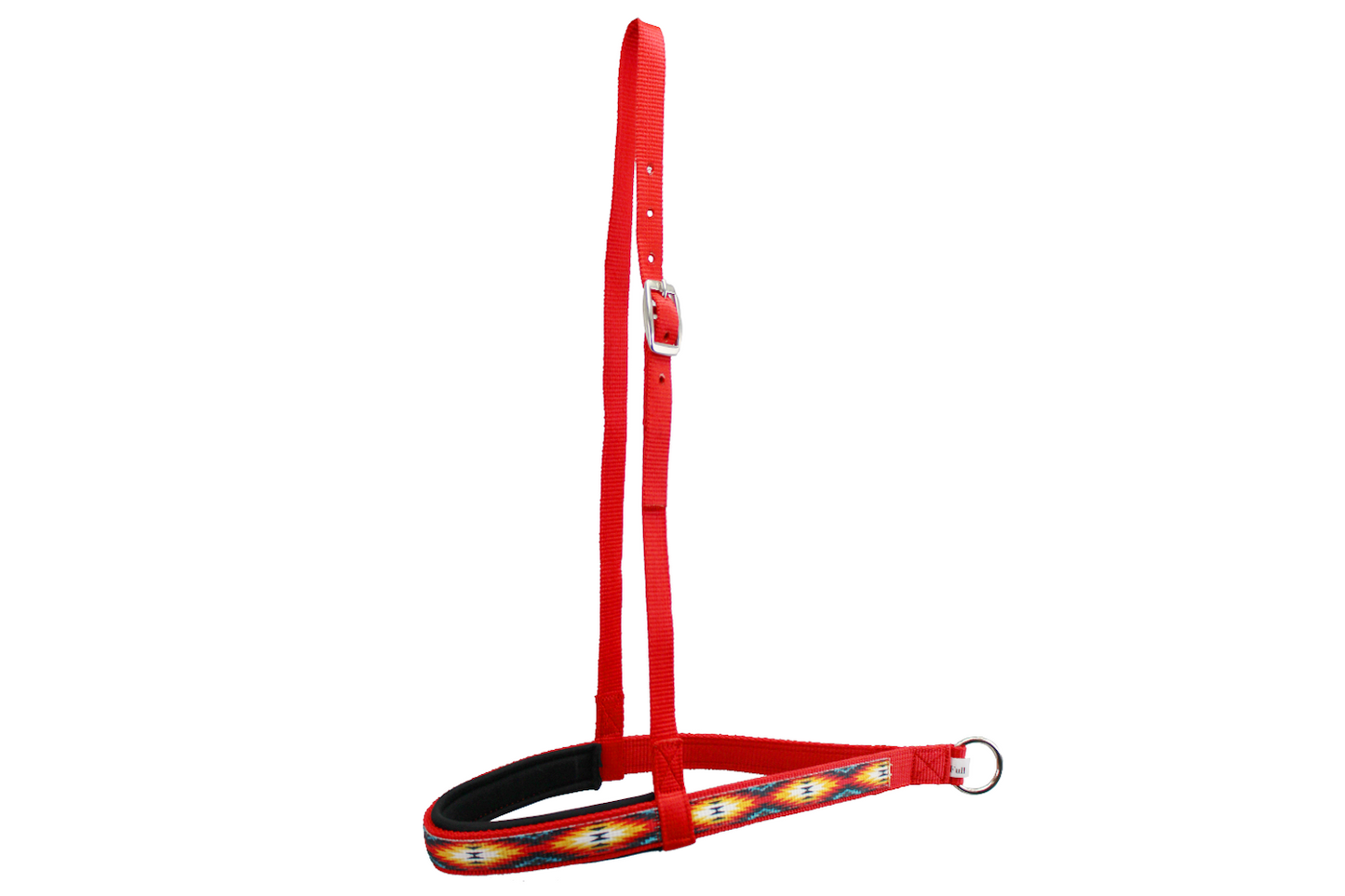 Tahoe Tack Patterned Overlay Nylon Padded Western Noseband for Horses Available in Red Color