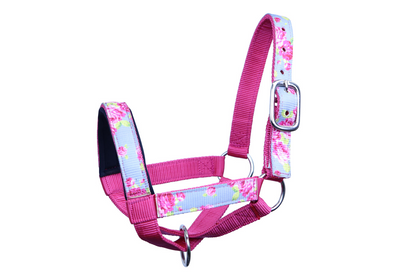 Double Layer Nylon Figure-8 Cattle Halters grey pink