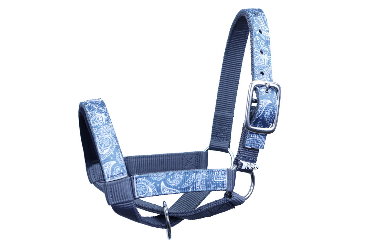 Double Layer Nylon Figure-8 Cattle Halters Grey Paisely