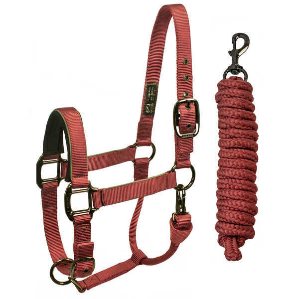 Derby Originals Desert Rose Collection Blackout Reflective Safety Stable Horse Halters with Matching Lead Ropes