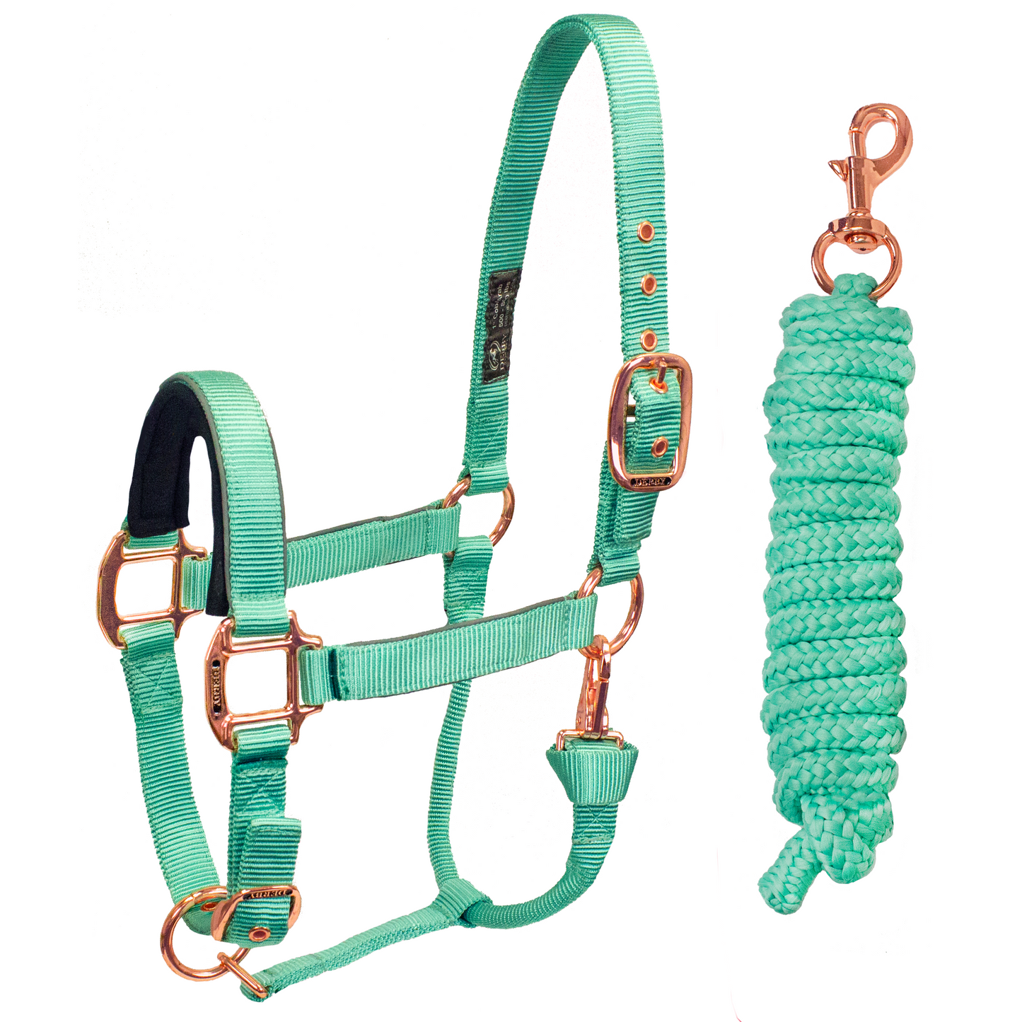 Derby Original Reflective Safety Stable Horse Halters Rose Gold Turquoise
