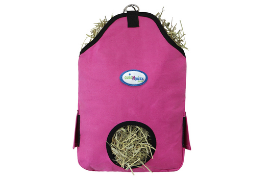 CuteNfuzzy Canvas Small Animal Hay Bag for Guinea Pigs and Rabbits with Mesh Ventilation Windows Main  Pink Image