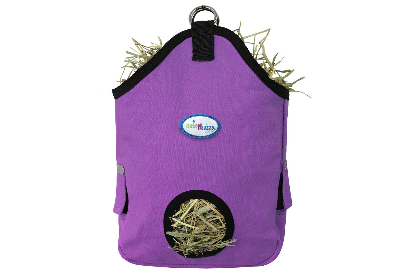 CuteNfuzzy Guinea Pig and Rabbit Hay Feeder, Strong Nylon with Mesh Ventilation Windows Feeder for Small Animals With Purple 