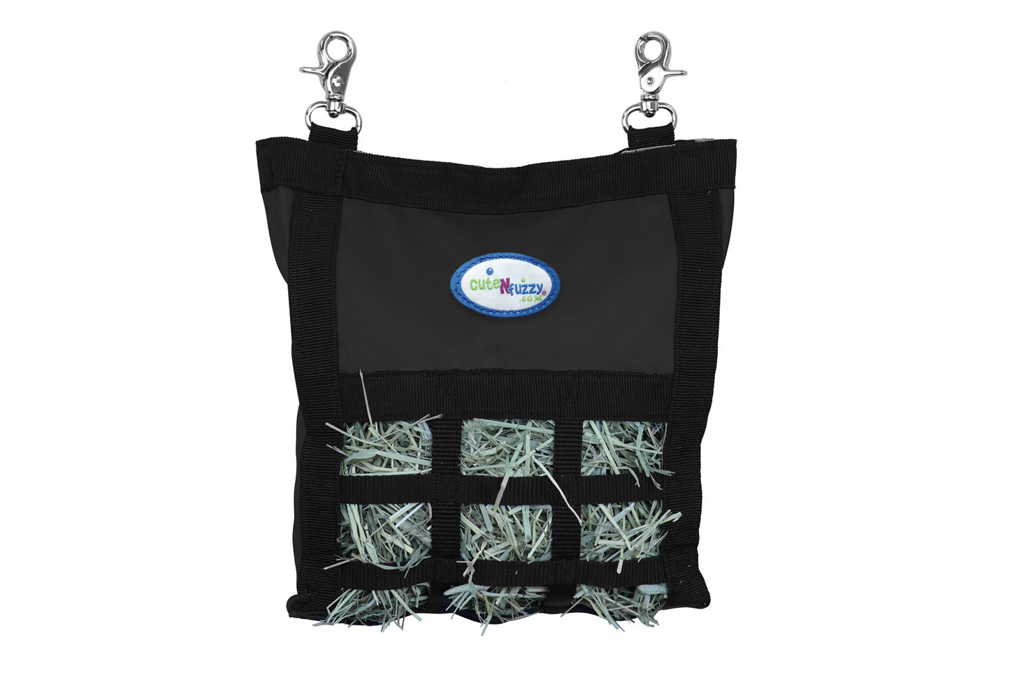 CuteNfuzzy Small Hay Bag for Guinea Pigs and Rabbits with Super Tough Bottom - Black Color