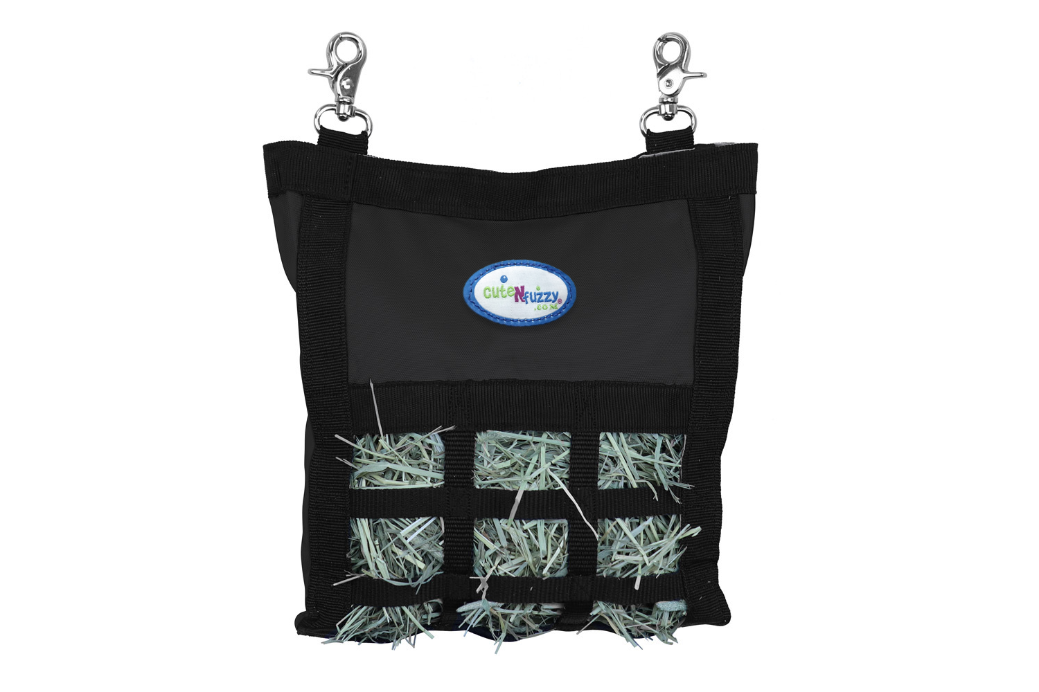 CuteNfuzzy Small Hay Bag for Guinea Pigs and Rabbits with Super Tough Bottom - Black Color
