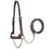 Derby Originals Premium Raised Padded Fancy Stitch Leather Cattle Show Halter with Matching Chain Lead  - One Year Limited Manufacturer’s Warranty