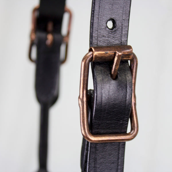 Derby Originals Bronze Beauty Premium Round Rolled Leather Cattle Show Halter with Matching Chain Lead - One Year Limited Manufacturer’s Warranty