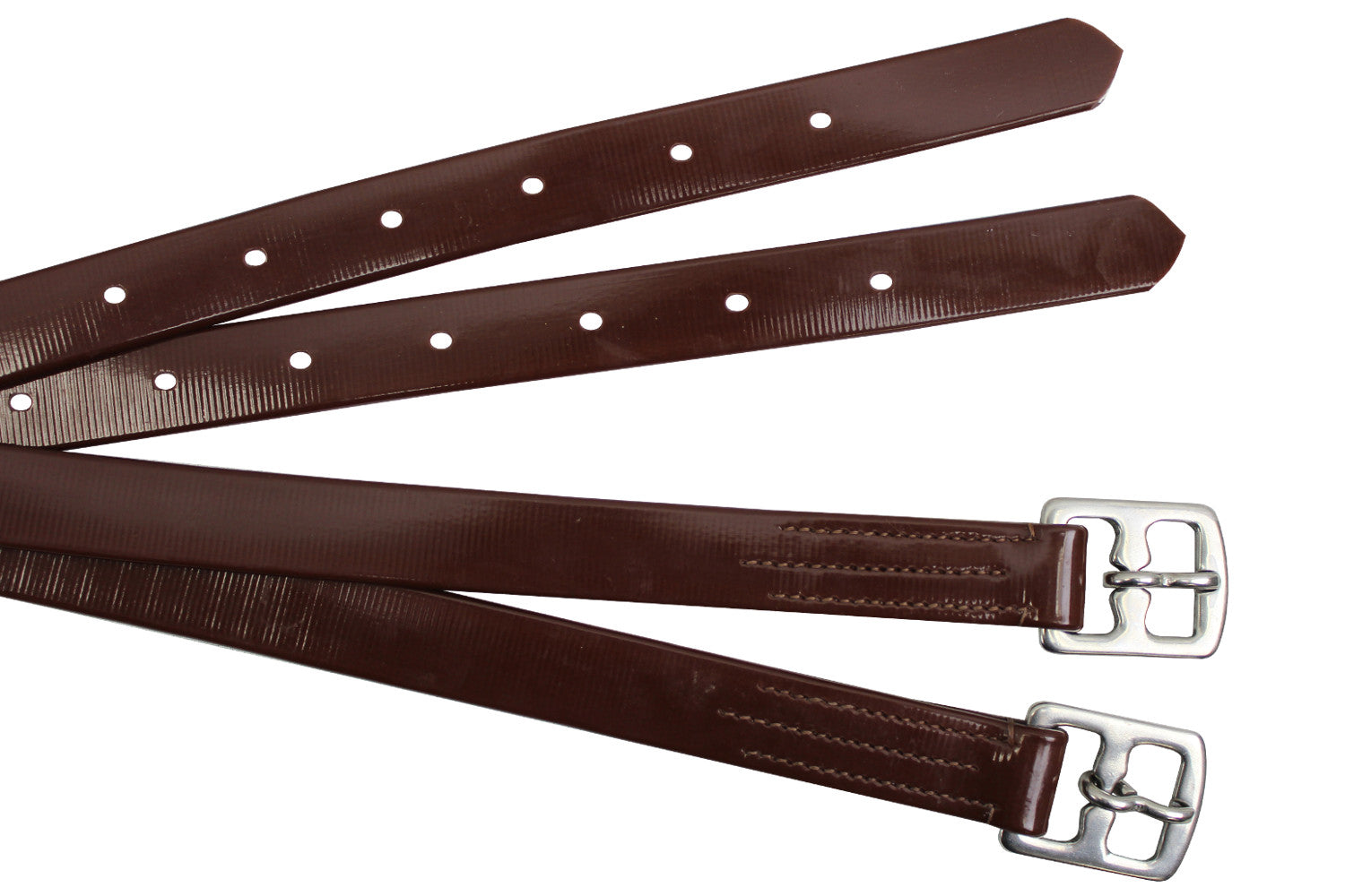 Paris Tack Flex-Webb Bio English Stirrup Leathers Brown Side