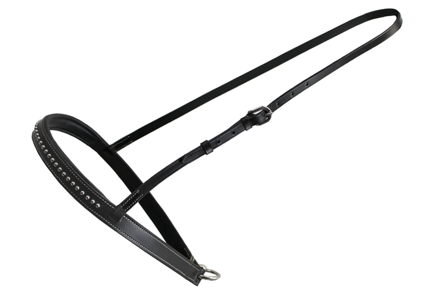 Tahoe Tack Starry Night Black Padded Leather Western Horse Noseband Black Angled