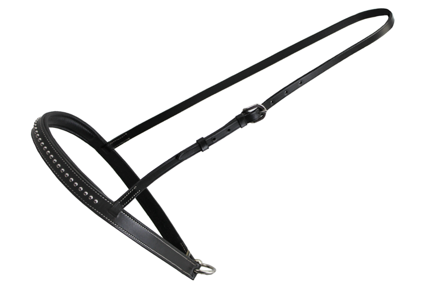 Tahoe Tack Starry Night Black Padded Leather Western Horse Noseband Black Angled
