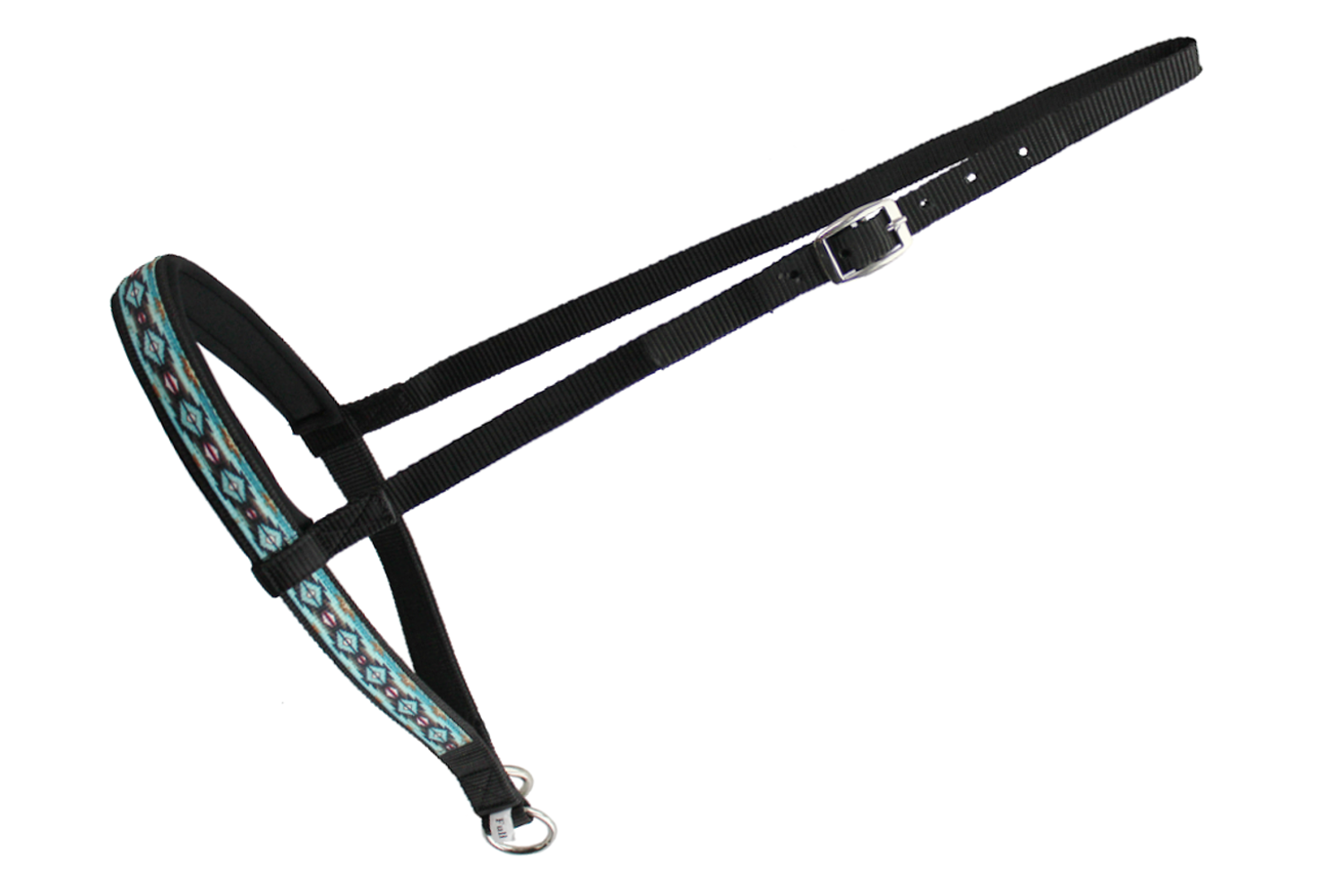 Tahoe Tack Patterned Overlay Nylon Padded Western Noseband for Horses Available in Black Color