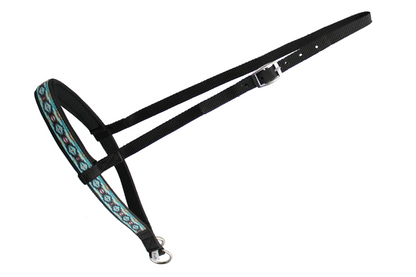 Tahoe Tack Patterned Overlay Nylon Padded Western Noseband for Horses Available in Black Color