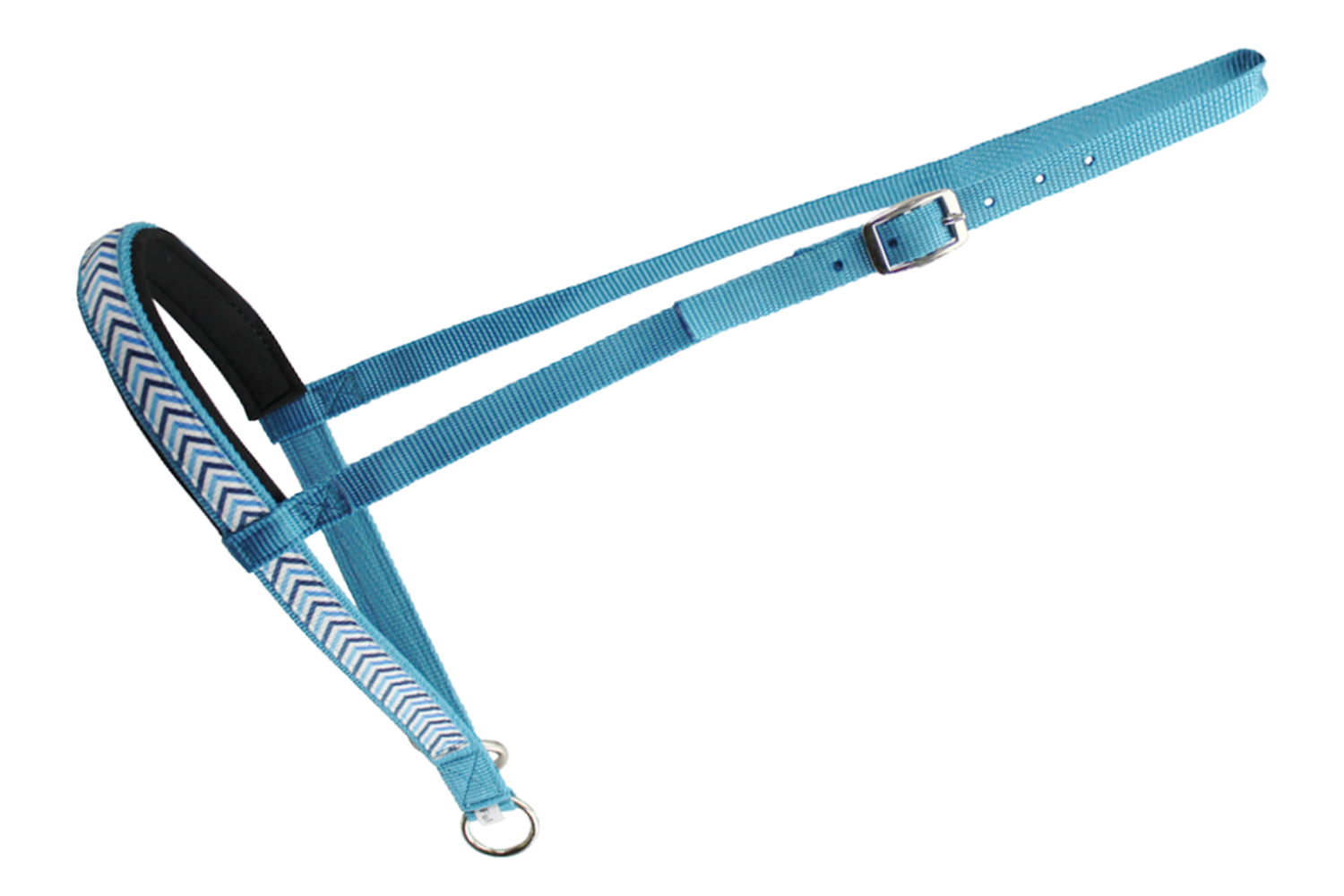 Tahoe Tack Patterned Overlay Nylon Padded Western Noseband for Horses Blue Pattern Chevron Color
