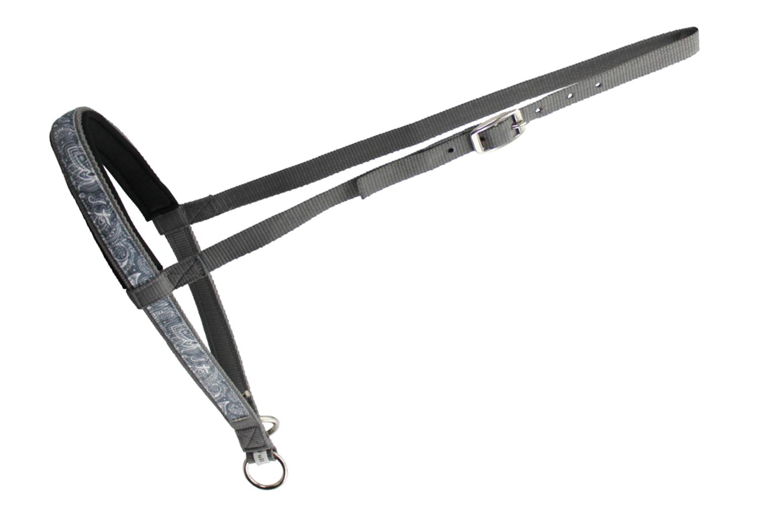 Nylon Paisely Patterned Overlay Nylon Padded Western Noseband for Horses Available in Six Colors 