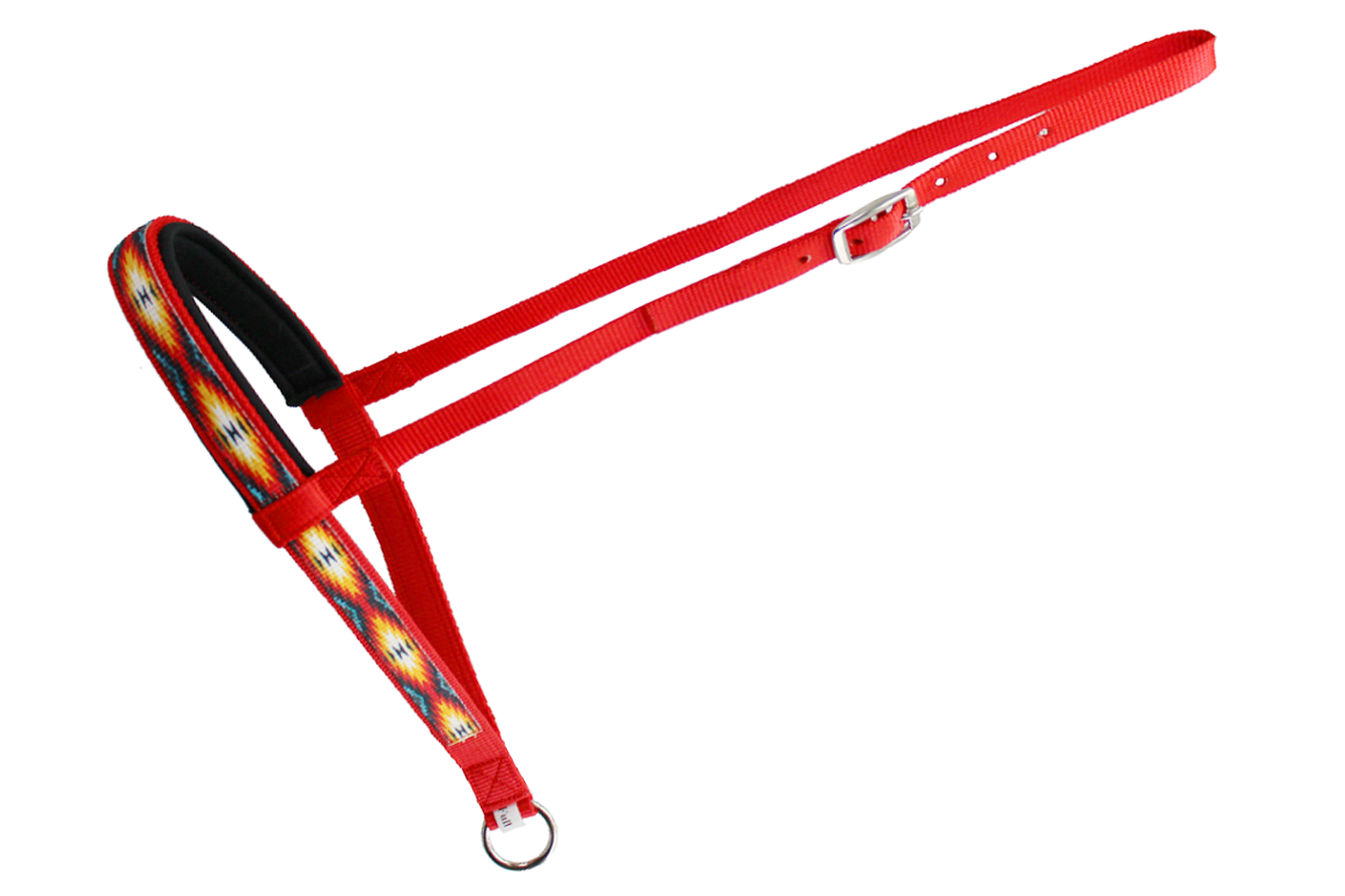 Tahoe Tack Patterned Overlay Nylon Padded Western Noseband for Horses Red Color