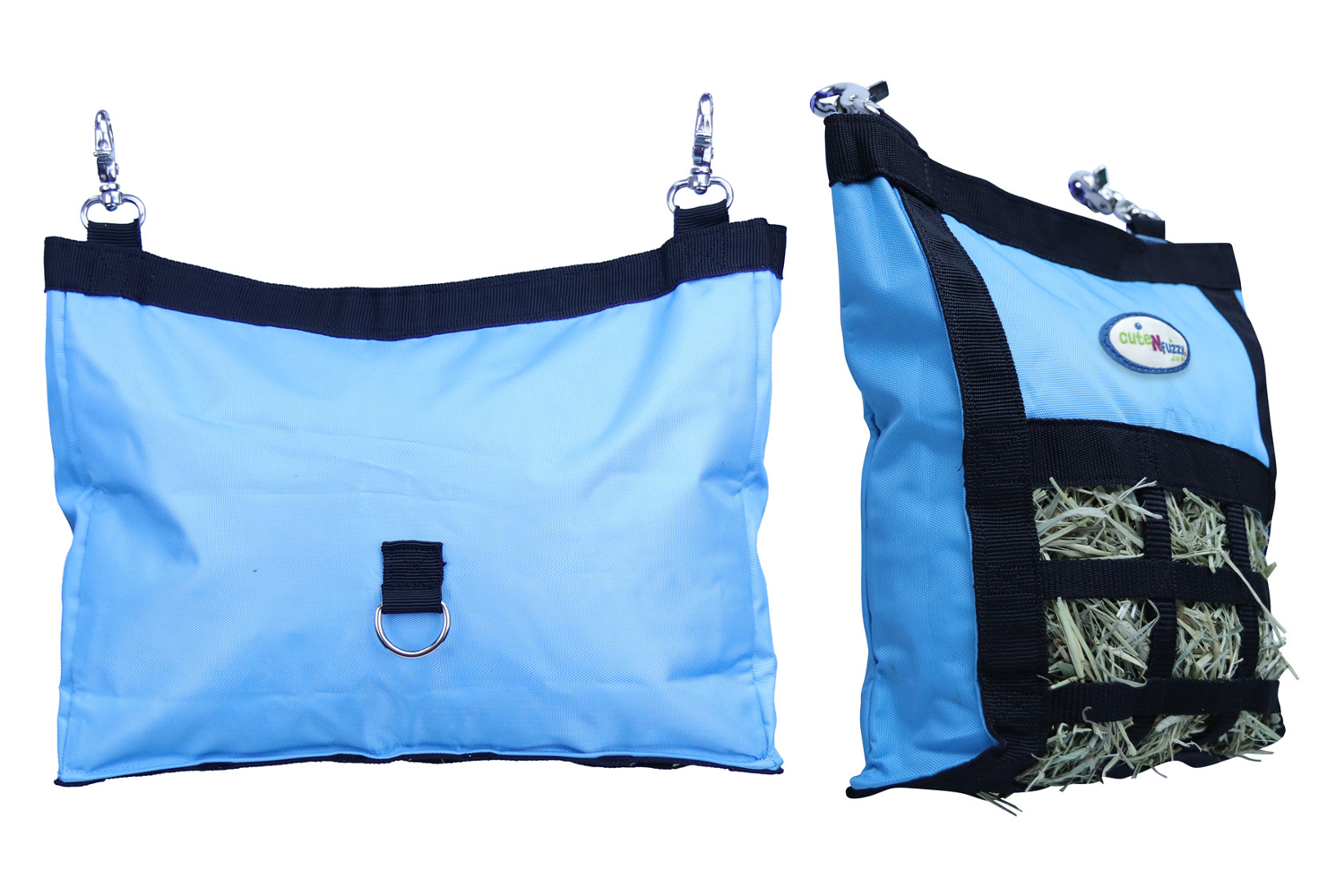 CuteNfuzzy Small Hay Bag for Guinea Pigs and Rabbits with Super Tough Bottom - Blue Color