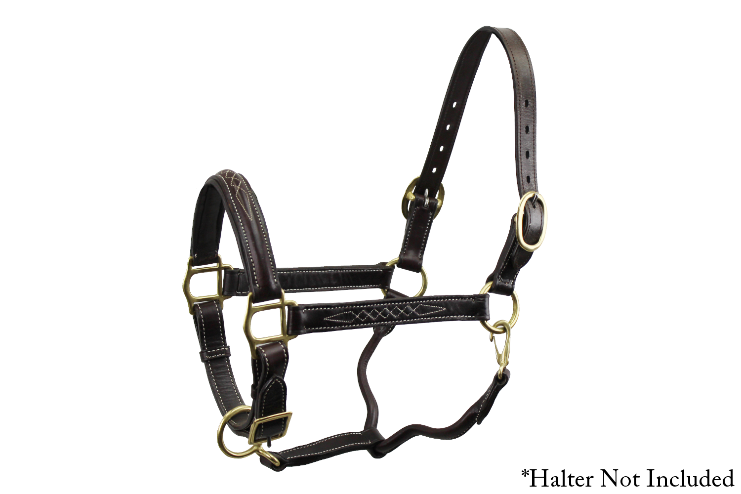 Double Stitched Leather Breakaway Halter Replacement Crown 