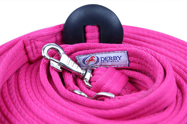 Paris Tack Derby Originals Premium Softgrip 24' and 34' Cotton Swivel Lunge Lines with Rubber Stopper