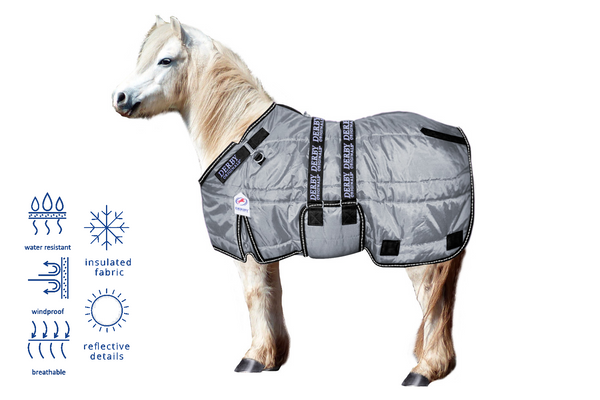 Derby Originals Nordic Tough Closed Front 420D Water Resistant Winter Mini Horse and Pony Stable Blanket 200g Medium Weight