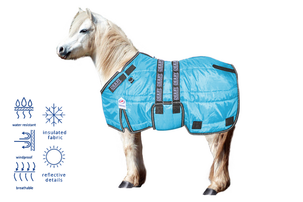 Derby Originals Nordic Tough Closed Front 420D Water Resistant Winter Mini Horse and Pony Stable Blanket 200g Medium Weight