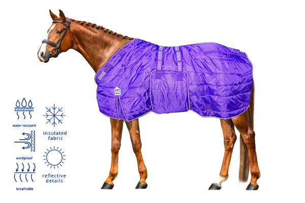 Derby Originals Nordic Tough Closed Front 420D Water Resistant Reflective Winter Horse Stable Blanket 200g Medium Weight