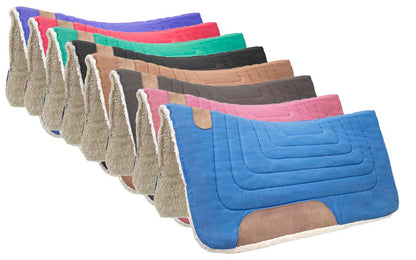 Tahoe Tack Contour Cut Canvas Saddle Pad 3 Layers Canvas Wool Felt and Fleece Comfort Full Horse Size 32" X 36" All colors