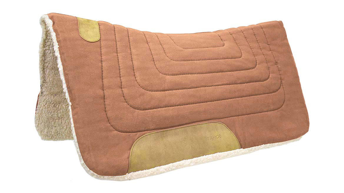 Tahoe Tack Contour Cut Canvas Saddle Pad 3 Layers Canvas Wool Felt and Fleece