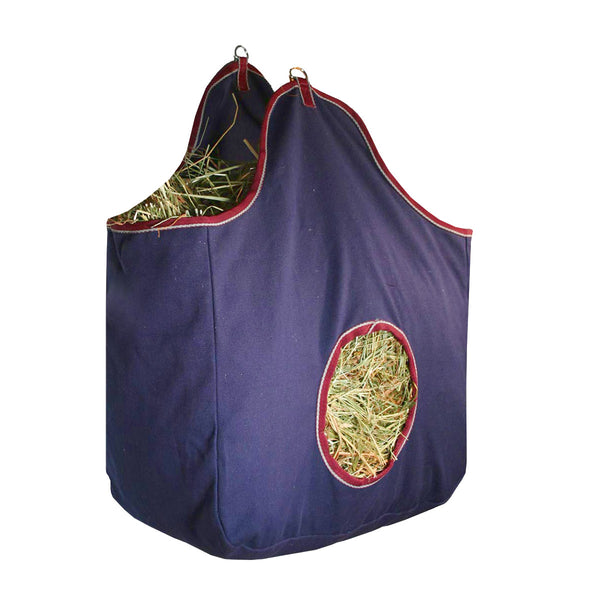 Derby Originals Large 24 OZ Canvas Horse Hay Bag  2 Sided Combo Design X Wide Gusset and 6 Month Warranty