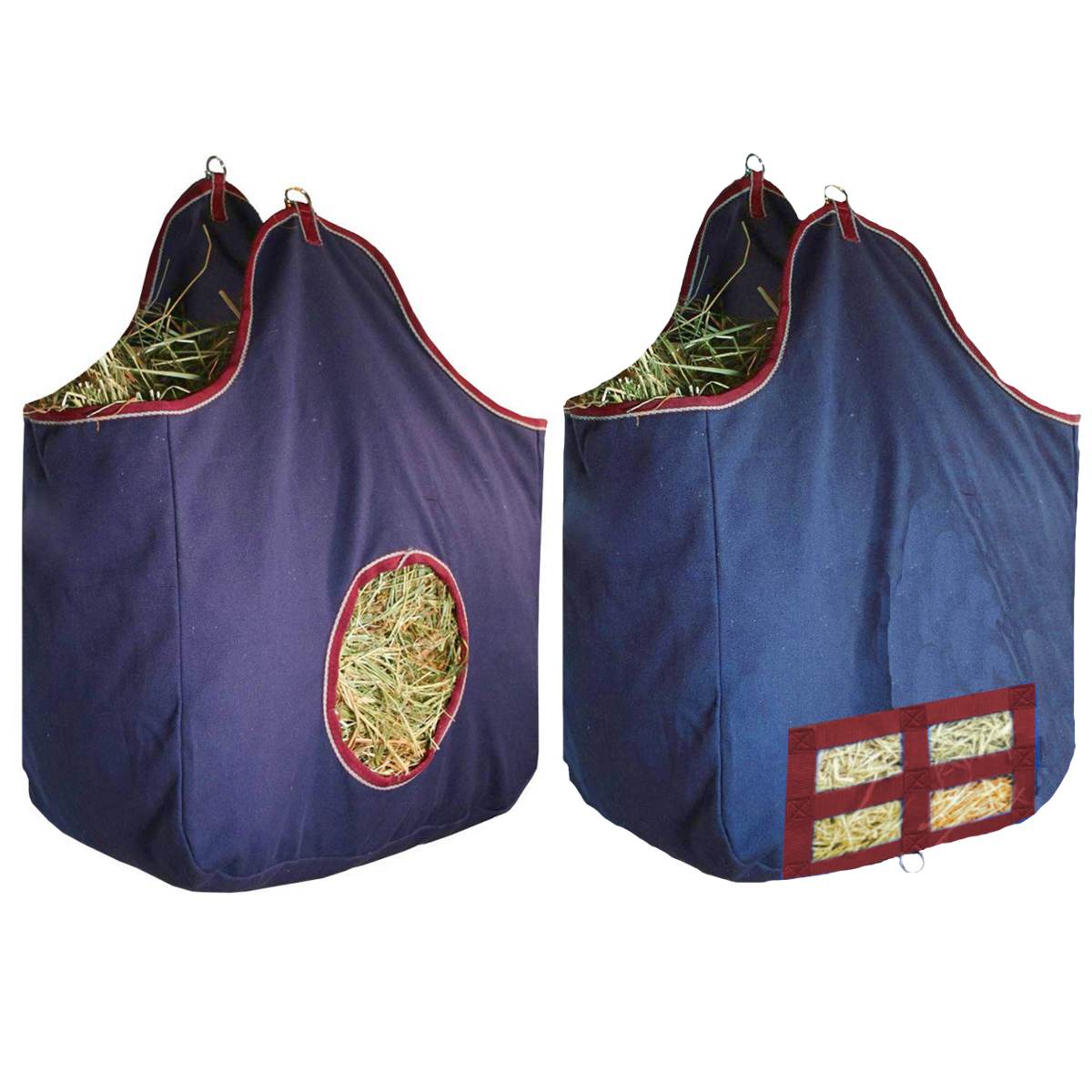 Canvas Horse Hay Bag  2 Sided Combo navy