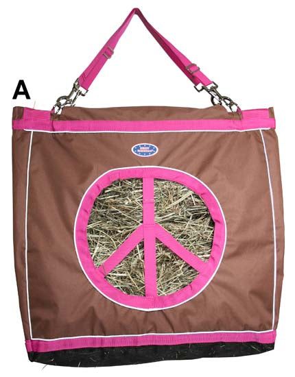 Derby Originals Top Load Peace Sign Hanging Horse Hay Bag with 6 Month Warranty