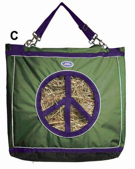 Derby Originals Top Load Peace Sign Hanging Horse Hay Bag with 6 Month Warranty