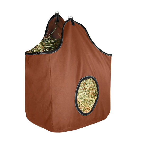 Derby Originals Large 24 OZ Canvas Horse Hay Bag  2 Sided Combo Design X Wide Gusset and 6 Month Warranty