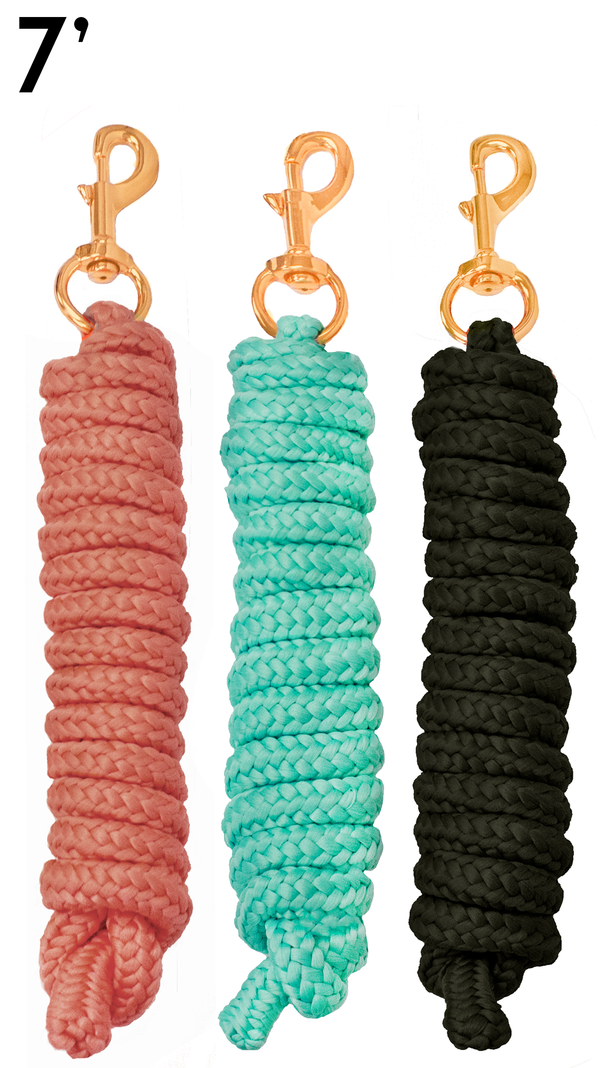 Derby Originals Premium Soft Braided Poly Lead Rope Lot of 2 - Available in Multiple Colors and Sizes