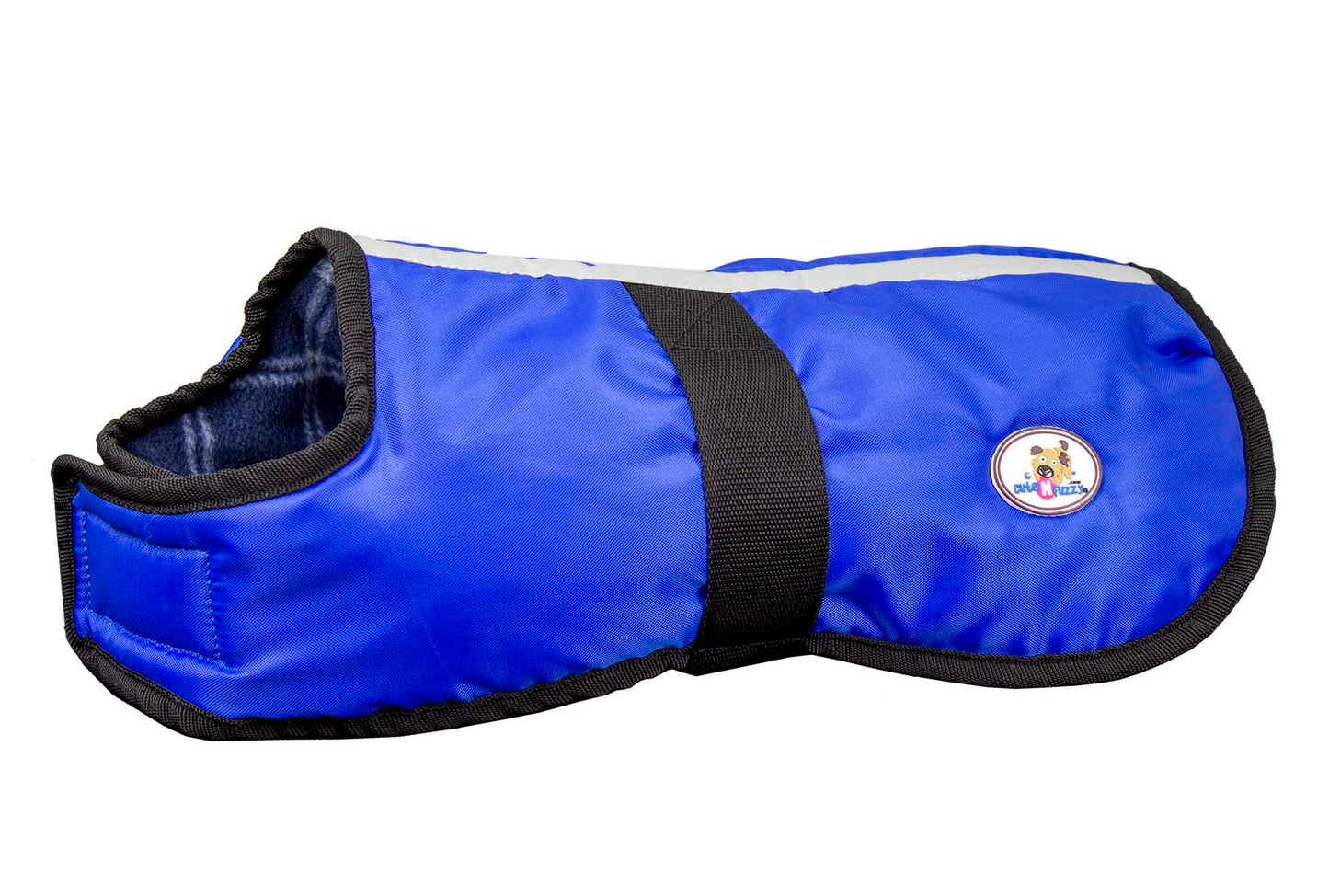 Lightweight Water Repellent Dog Coat Reversible Reflective by cuteNfuzzy Blue main