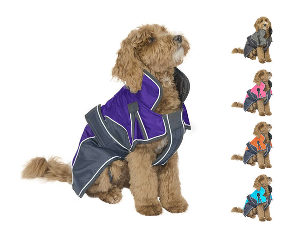 Derby Originals Heavyweight 220g Polyfil 420D Nylon Waterproof Reflective Winter Dog Parka With Harness Compatible Opening