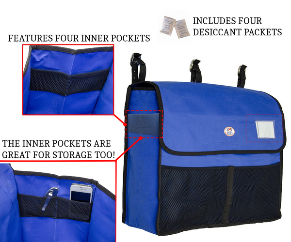 Derby Originals Premium Horse Blanket Storage Bag with Mesh Pockets - Includes Four Desiccant Pouches to Keep Blankets Fresh