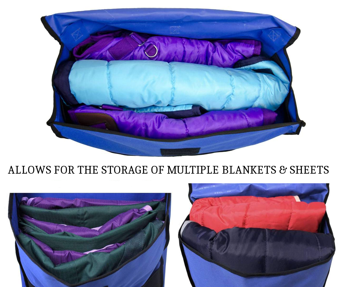 Horse Blanket Storage Bag with Mesh Pockets 