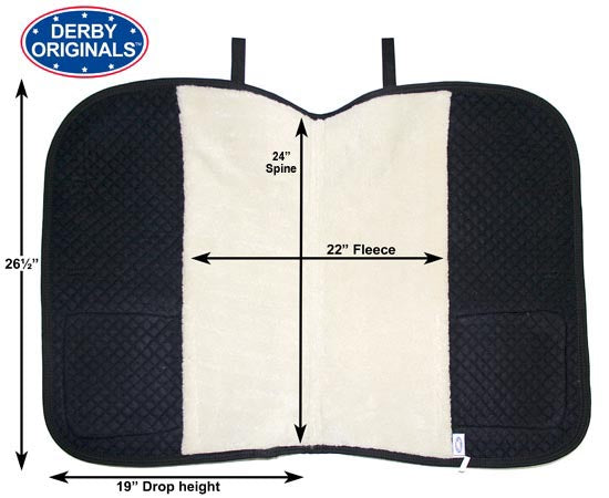 Derby Originals All Purpose Half Fleece-lined English Saddle Pad with Velcro Close Pockets