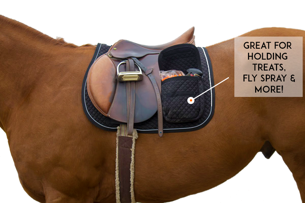 Derby Originals All Purpose Half Fleece-lined English Saddle Pad with Velcro Close Pockets