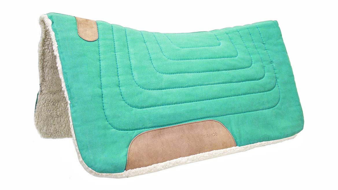 Tahoe Tack Contour Cut Canvas Saddle Pad 3 Layers Canvas Wool Felt and Fleece Comfort 