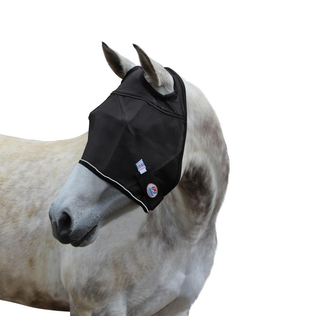 Derby Originals UV-Blocker Premium Reflective Safety Horse Fly Mask without Ears Black color